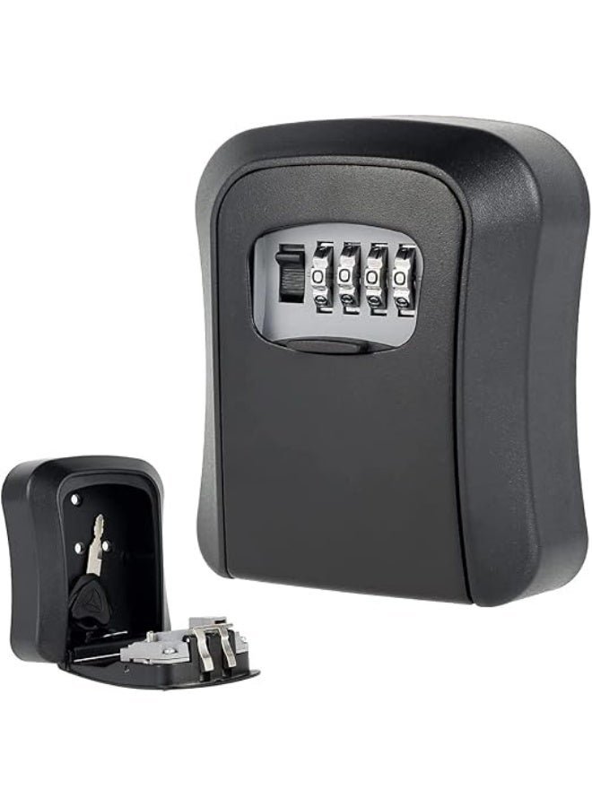 خزنة أمان للمفاتيح مزوة بقفل لتخزين المفاتيح في الهواء الطلق يثبت على الحائط بكلمة مرور و4 رموز ، لتخزين المفاتيح و الاشياء المهمه و البطاقات - Image 1